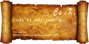 Csáti Kálmán névjegykártya